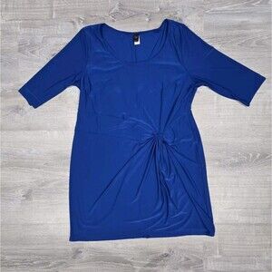 Wrapper Royal Blue Twist Front Dress Womens Plus Size 3x Polyester Blend